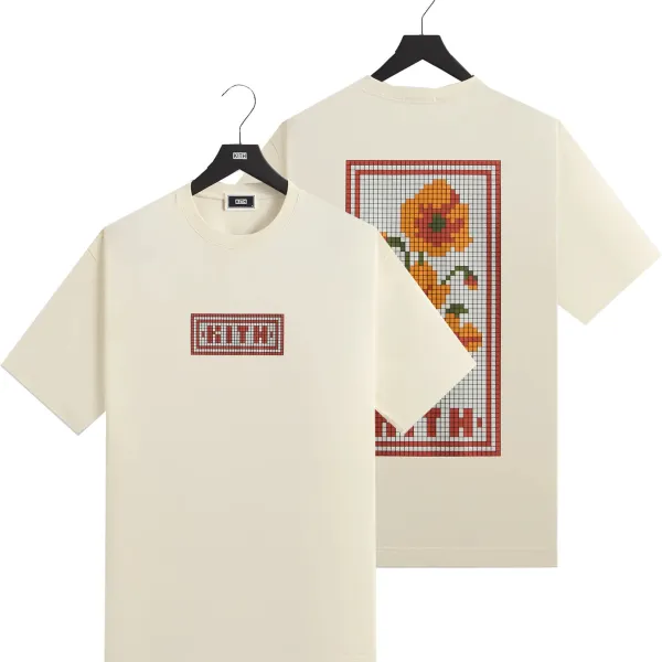 Kith Pixel Floral T-Shirt Beige - 1
