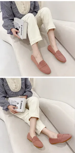 Design Loafers Dusty Rose Mesh Slip-On Casual Shoes - 23