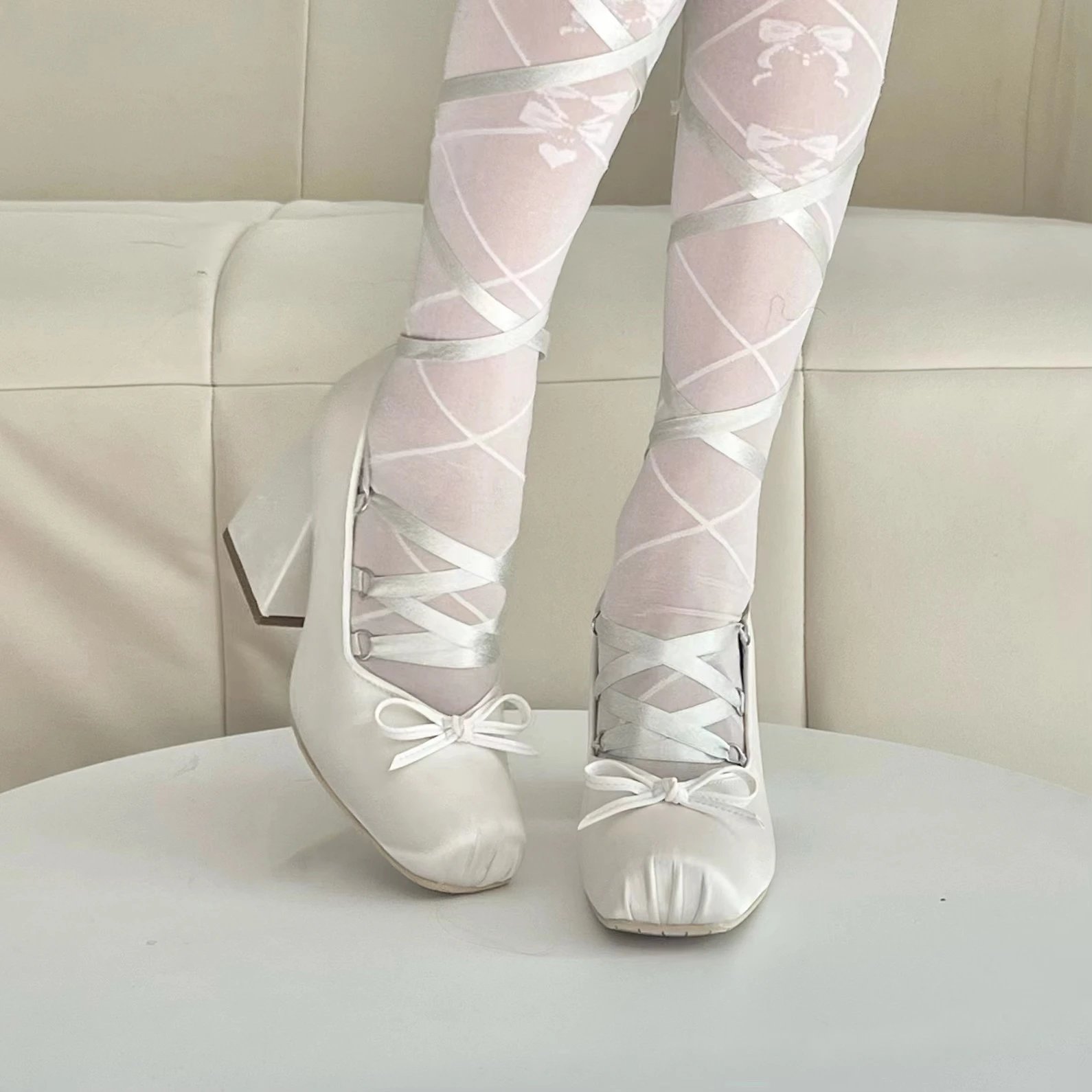 Design Ballet-Inspired Satin Mary Janes Pink Heels - 16
