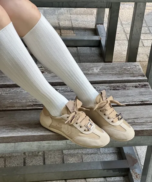 Hogan H222 Sneakers Beige Suede with Buckle Detail Sneakers - 8