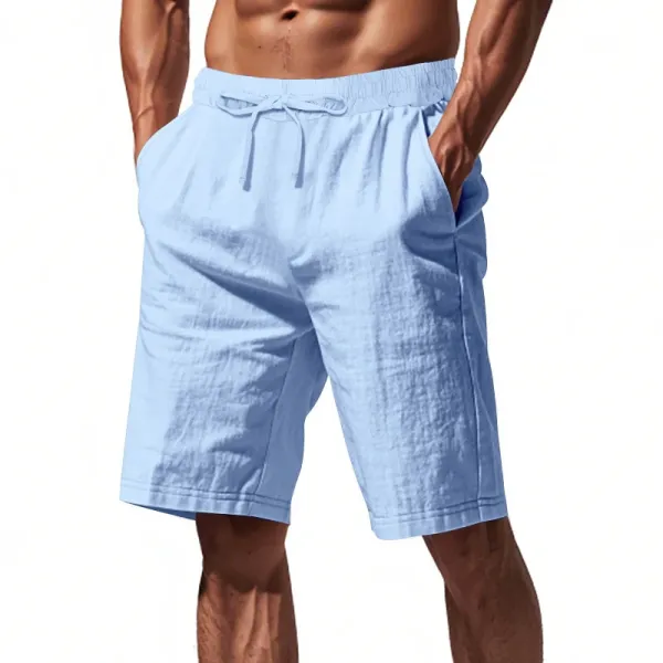 Design Drawstring Waist Shorts White - 11