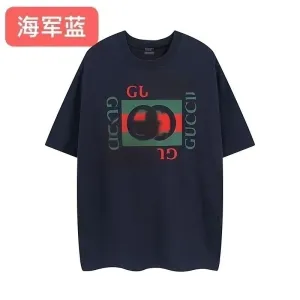 Gucci Graphic Print Oversized T-Shirt Navy