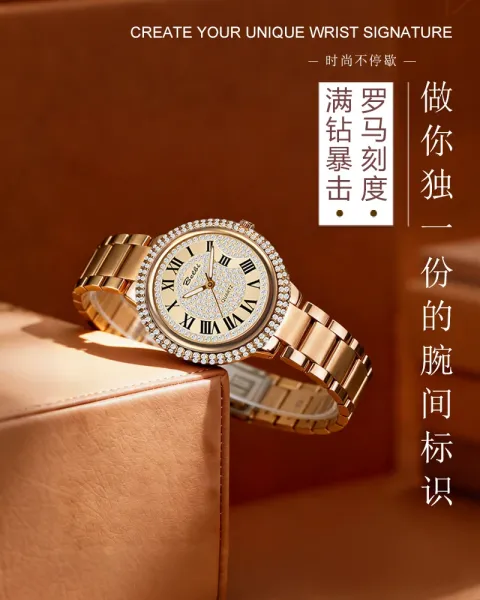 Design Belbi Crystal-Encrusted Roman Numeral Quartz Watch Silver Watches - 8