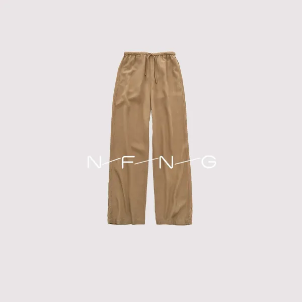 Design N.F.N.G Wide-Leg Drawstring Pants Light Blue Pants - 4