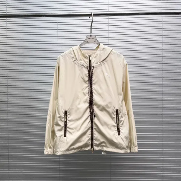 Miu Miu Nylon Drawstring Shorts Beige with Brown Trim Shorts - 7