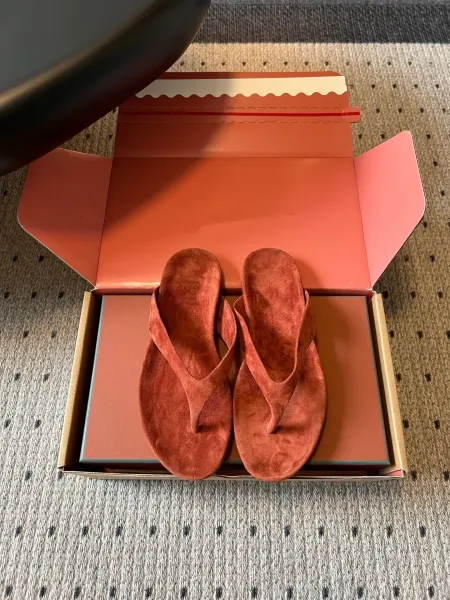 Hermès Oran Suede Sandals Terracotta Slippers - 1