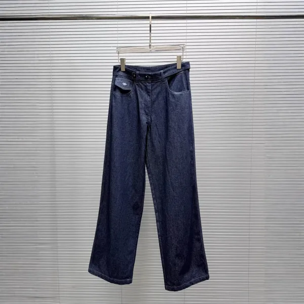 Design White Contrast-Stitch Straight-Leg Jeans - 4