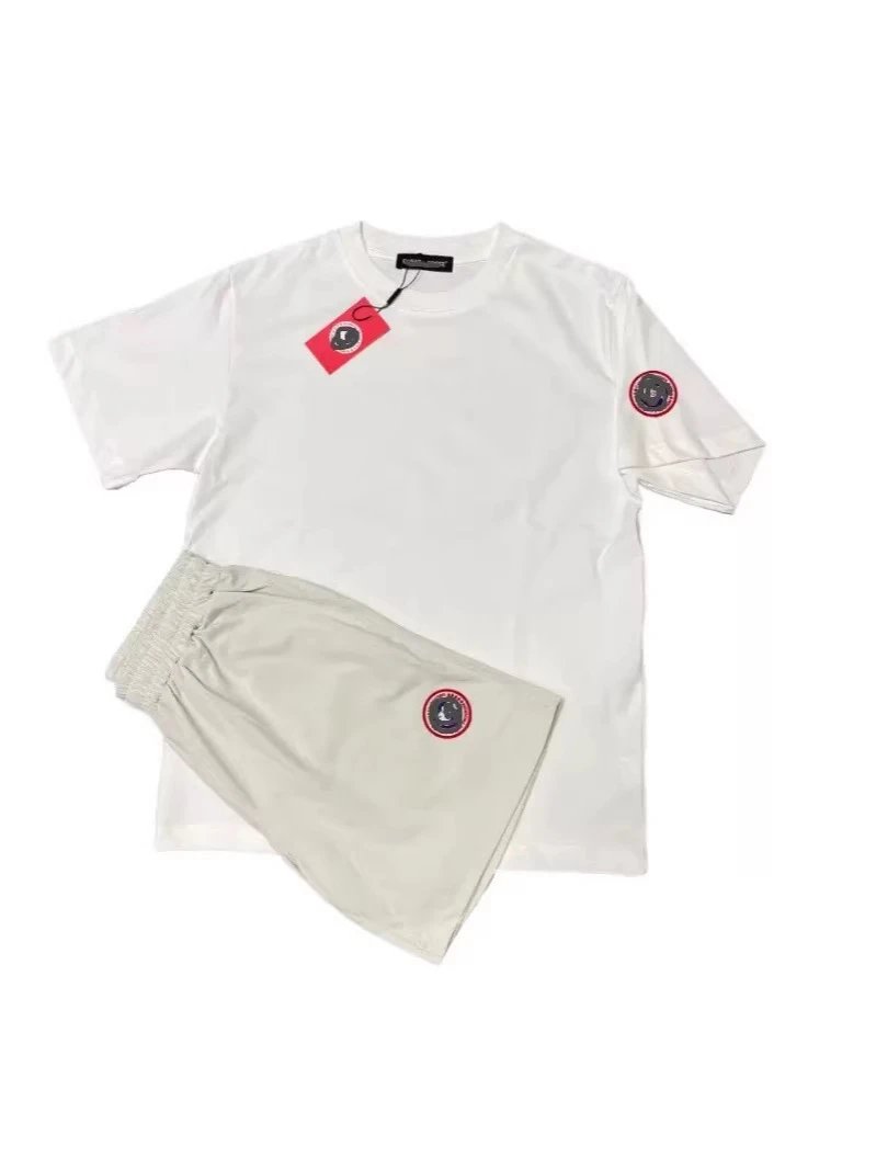 Design Logo Patch Gray T-Shirt and Sweatpants Set - 11
