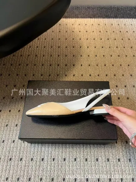 Design Slingback Loafers Black Leather-Suede Hybrid Heels - 18
