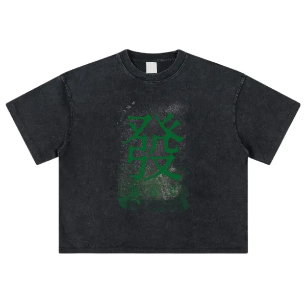 Design NOTGEXX Kanji Print Long Sleeve Tee Black T-Shirts - 19