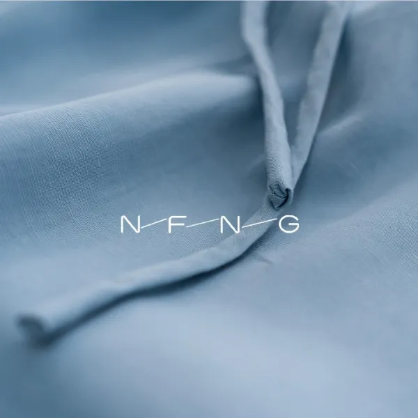 Design N.F.N.G Wide-Leg Drawstring Pants Light Blue Pants - 13
