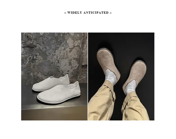 Design Slip-On Loafers White Textured Fabric Casual Shoes - 18