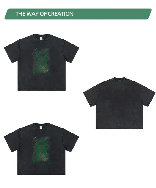 Design NOTGEXX Kanji Print Long Sleeve Tee Black T-Shirts - 32