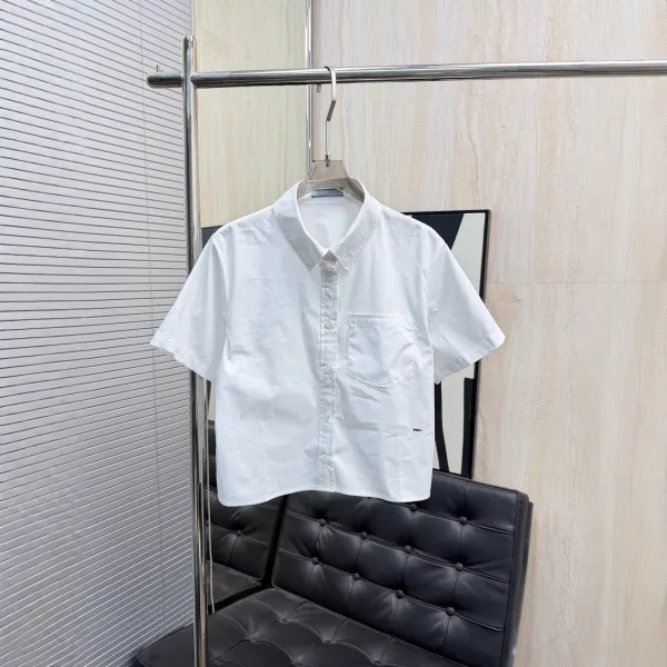 Prada Short-Sleeve Button-Up Shirt White - 1