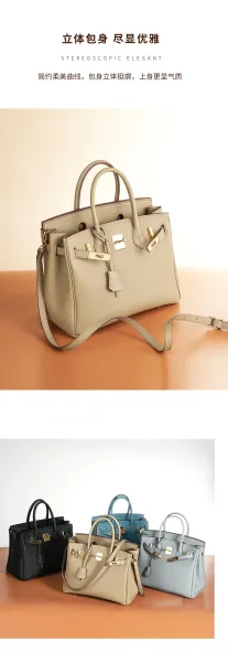 Hermès Birkin Bag Gris Perle Togo Leather Handbag - 24