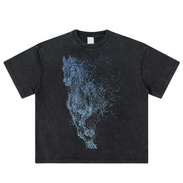 Design NOTSEXx Particle Wolf Long Sleeve T-Shirt Black T-Shirts - 25