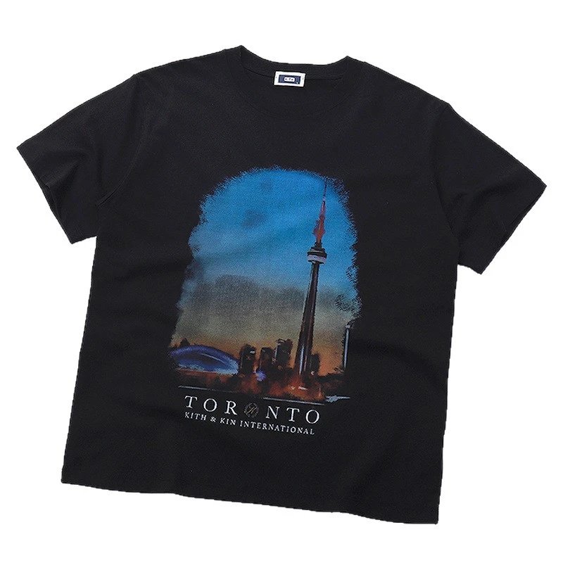 KITH T-Shirt Black White Graphic Print Streetwear