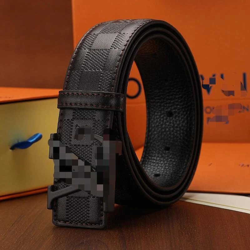 Louis Vuitton Damier Graphite Belt Black Leather