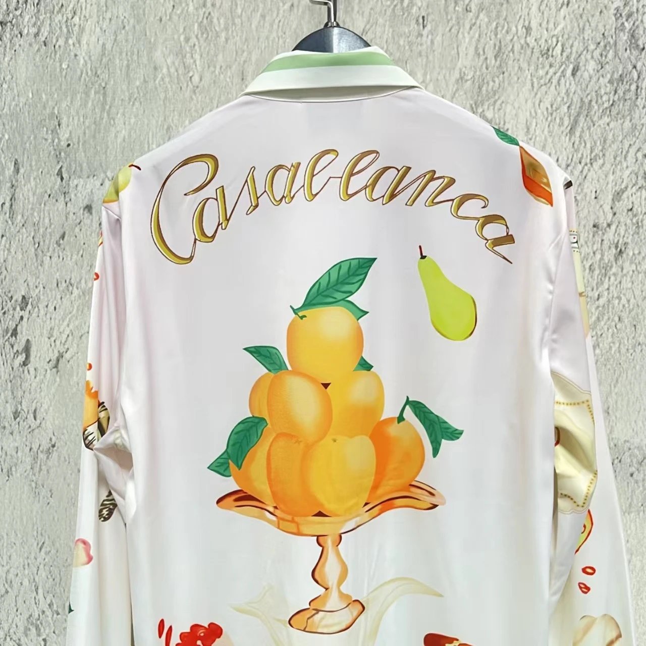Casablanca Bamboo Print Silk Shirt White - 7