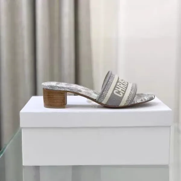 Dior Diorissimo Slide Black and White Logo Strap Sandals Slippers - 11