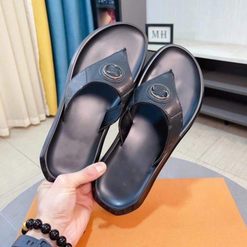 Louis Vuitton Monogram Check Thong Sandal Black Slippers - 13