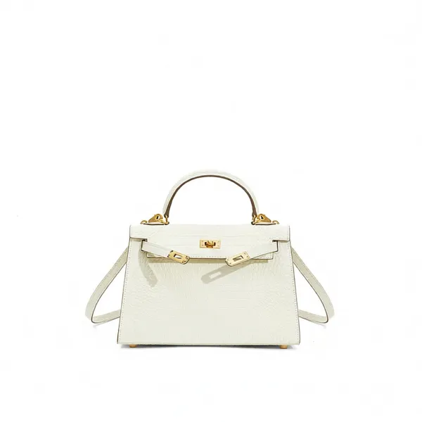 Hermès Kelly Mini Crocodile White Handbag - 1