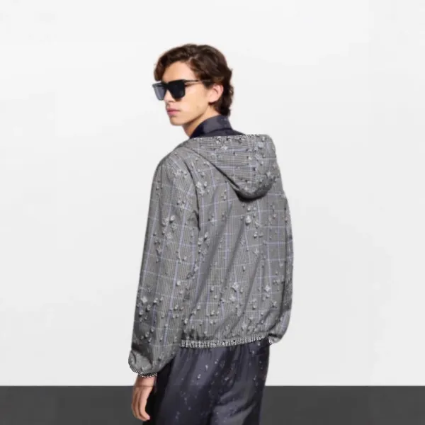 C.P. Company Grid-Print Hooded Windbreaker Gray Outerwear - 5