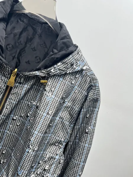 C.P. Company Grid-Print Hooded Windbreaker Gray Outerwear - 13