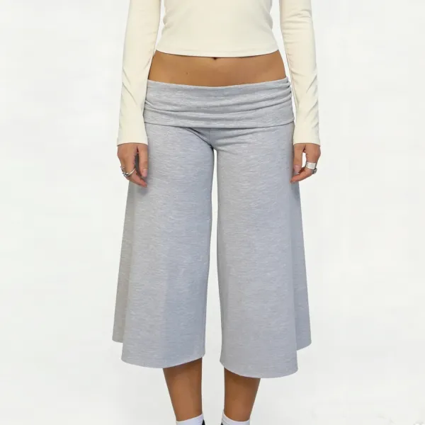 Design Wide-Leg Cropped Pants Pink - 5