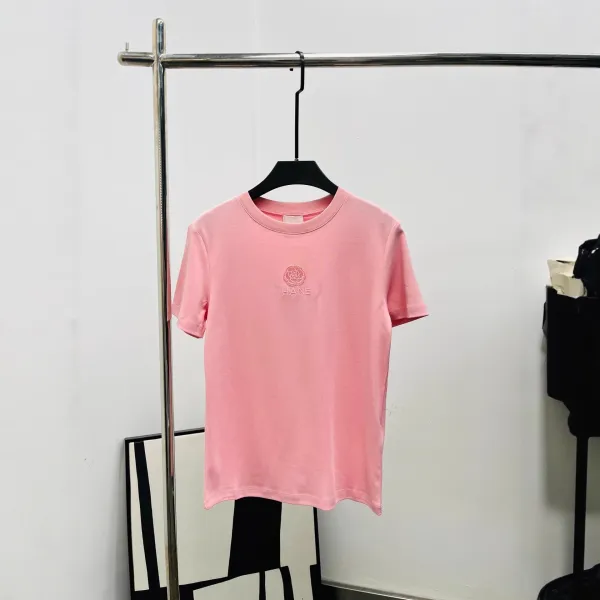 HANE Rose Embroidered Pink T-Shirt - 1