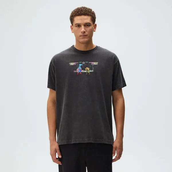 Design Marvel vs. Capcom Arcade Game T-Shirt Charcoal Gray T-Shirt - 1