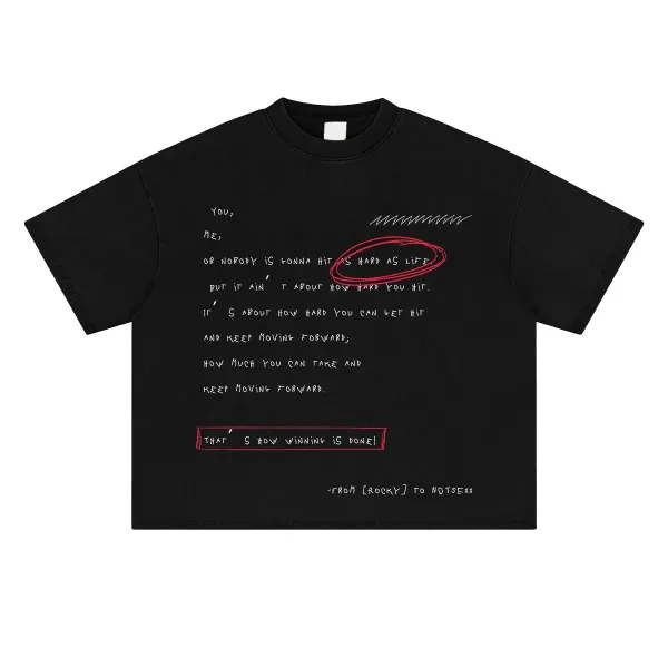 Design Rocky Quote Graphic Black T-Shirt - 1