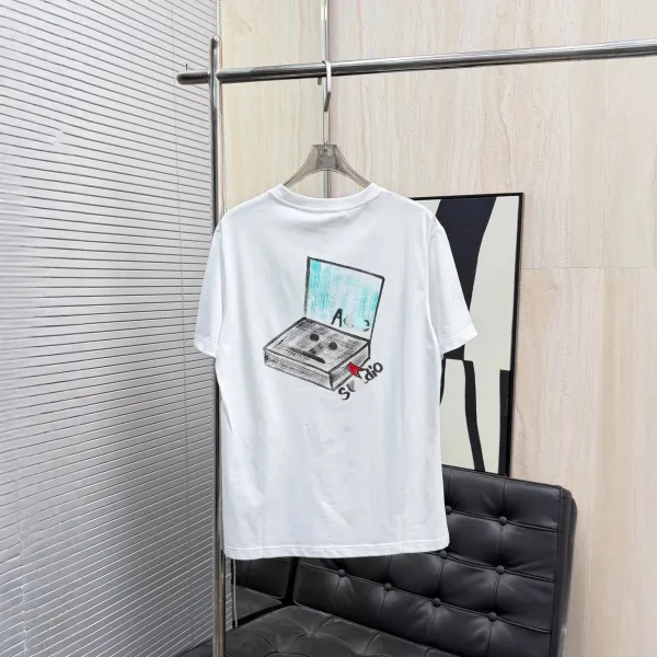 AC Milan x Unknown Artist Minimalist Graphic White T-Shirt - 3