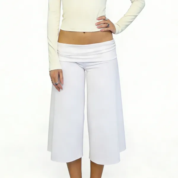 Design Wide-Leg Cropped Pants Pink - 19
