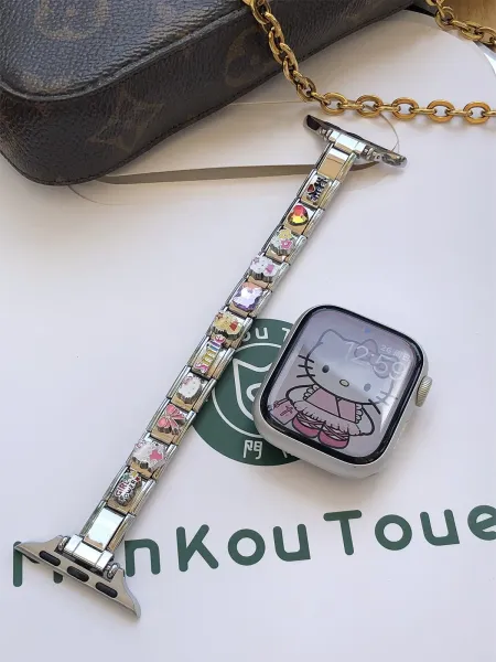 Apple Watch with Custom Charm Bracelet Strap Multicolor Smartwatch - 4