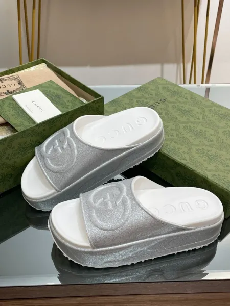 Gucci GG Marmont Slide Pink Glitter Sandals Slippers - 2