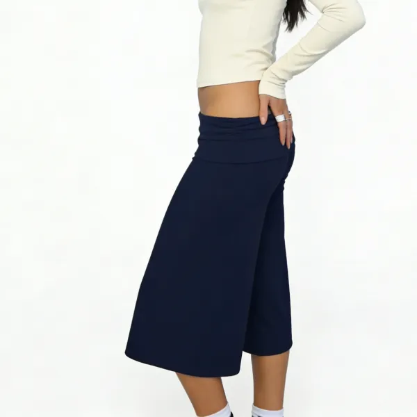 Design Wide-Leg Cropped Pants Pink - 26