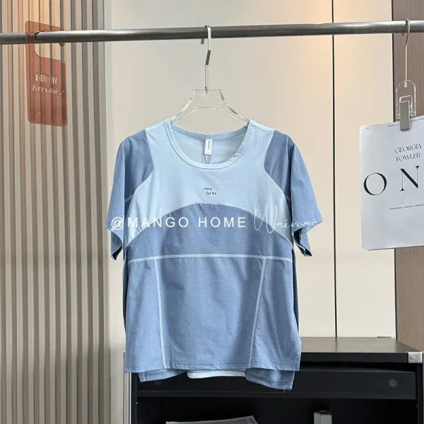 Design Mango Home Color-Block Mint Green T-Shirt T-Shirts - 7