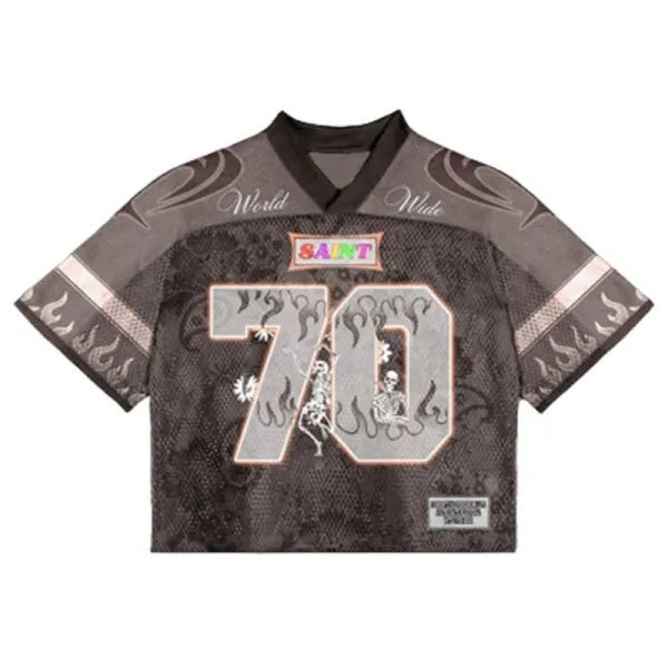Saint Tears 70 Skull Flame Jersey Gray - 1