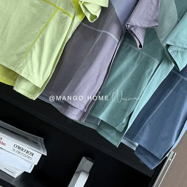 Design Mango Home Color-Block Mint Green T-Shirt T-Shirts - 12