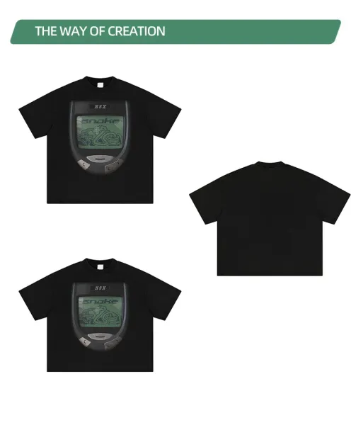 Design NOTGEXX Snake Game Long Sleeve T-Shirt Black T-Shirts - 14