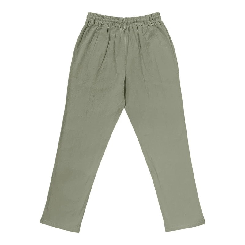 Design Wide-Leg Linen-Blend Trousers Black Pants - 30