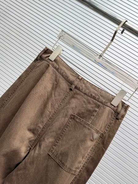 Design Wide-Leg Cargo Pants Brown - 7