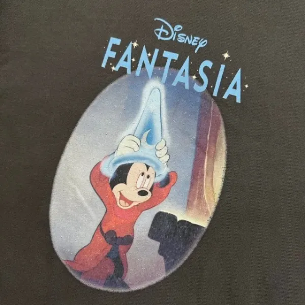 Design Disney Fantasia Mickey Mouse Graphic Oversized T-Shirt Gray T-Shirts - 21