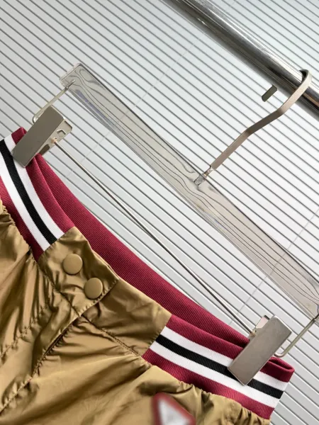 Design Nylon Shorts Beige with Striped Waistband Shorts - 10