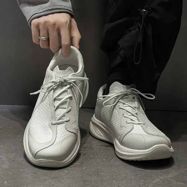 Design Chunky Mesh Sneakers in Off-White - 1