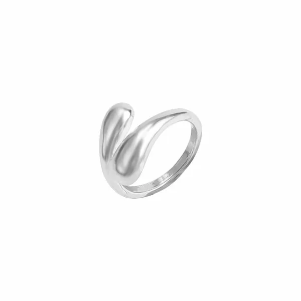 Design Teardrop Open Ring Silver Jewelry - 1