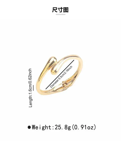 Design Teardrop Open Ring Gold Jewelry - 5