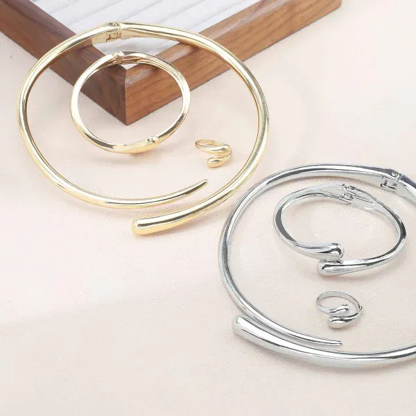 Design Teardrop Open Ring Gold Jewelry - 17