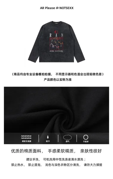 Design NOTSEX x Akira Kurosawa RAN Long Sleeve T-Shirt Black T-Shirts - 4